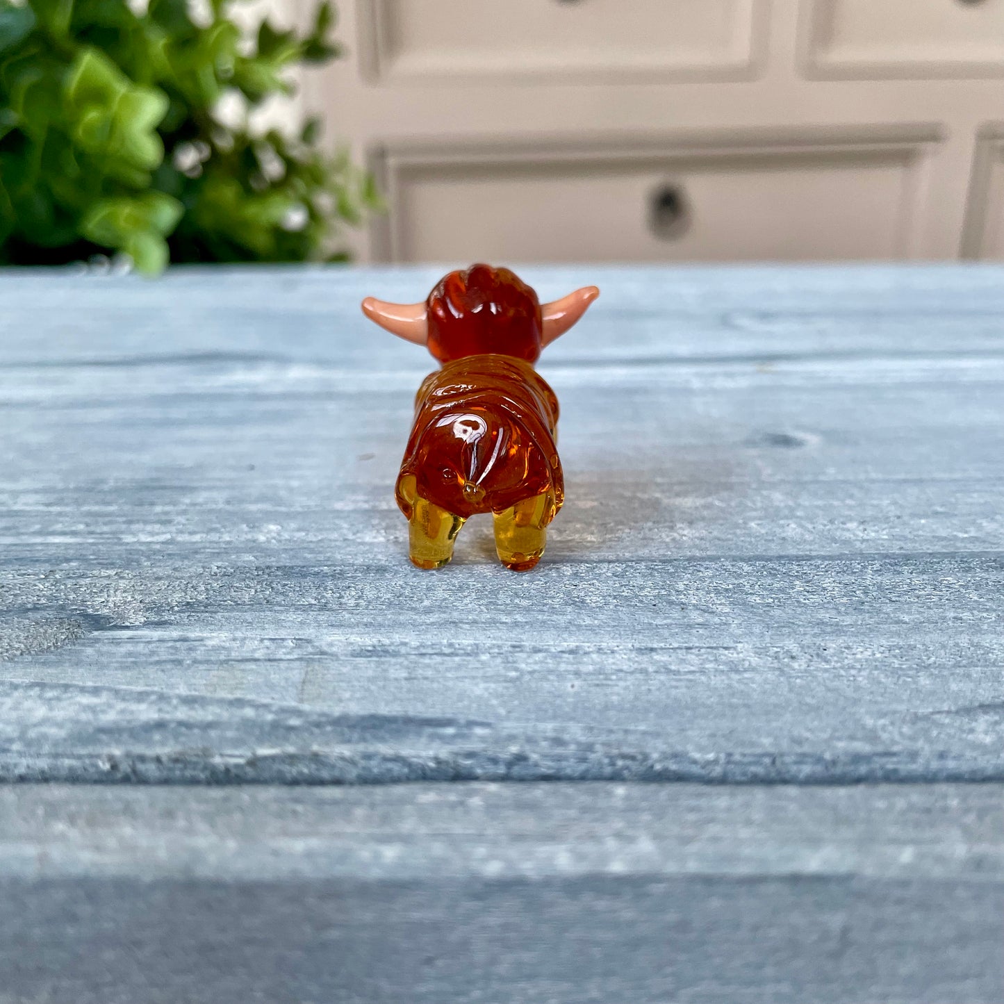 Miniature Glass Highland Cow Figurine Collectable Ornament