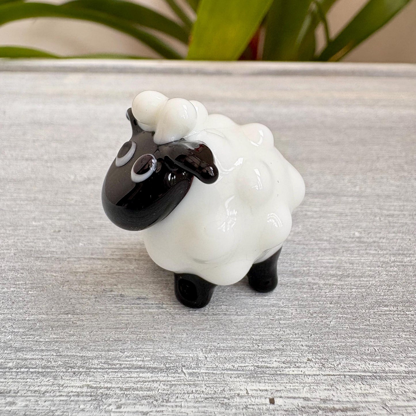 Miniature Glass Sheep Figurine Collectable Ornament