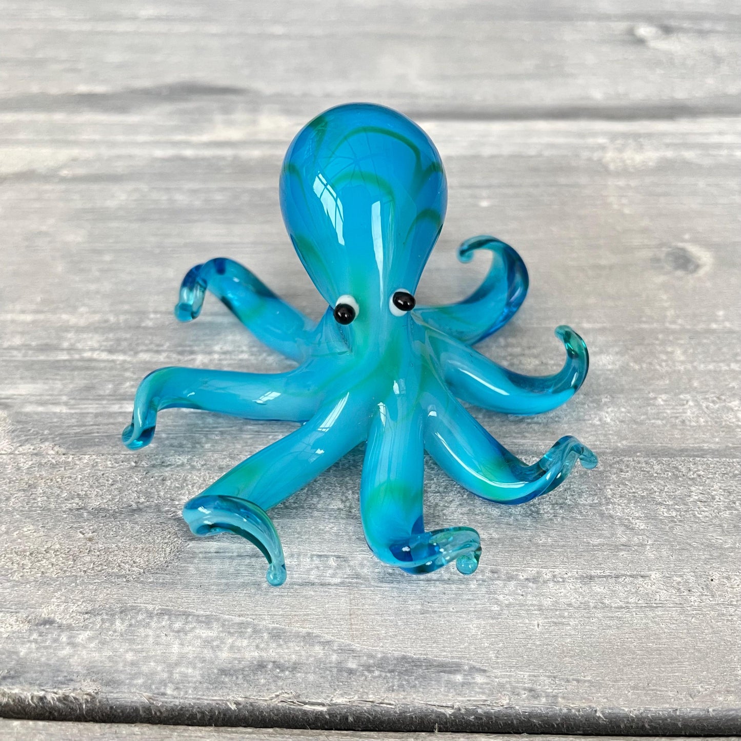 Miniature Glass Octopus Figurine Collectable Ornament with White Box