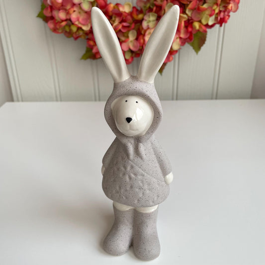Porcelain Rabbit in Raincoat and Wellies Ornament
