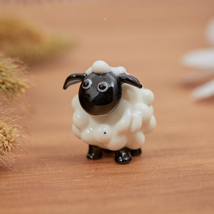 Miniature Glass Sheep Figurine Collectable Ornament