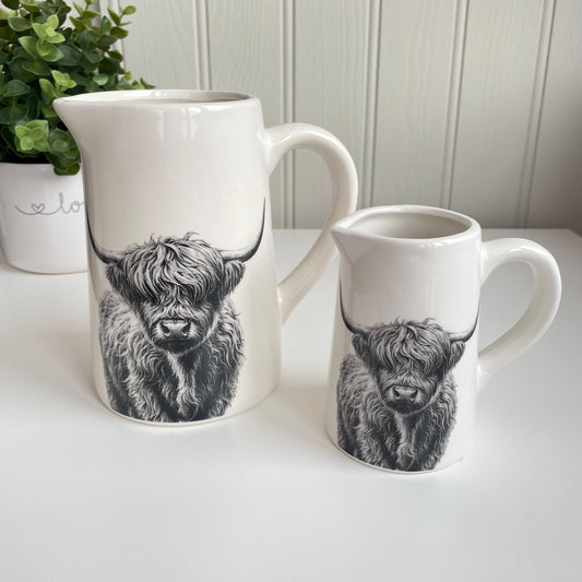 Highland Cow Ceramic Decorative Jugs