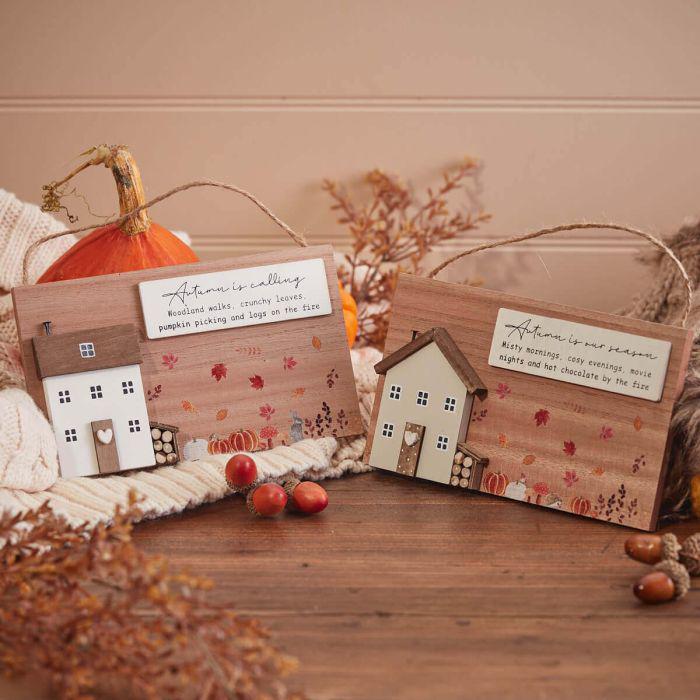 Autumn Cosy Season House Wall Plaques