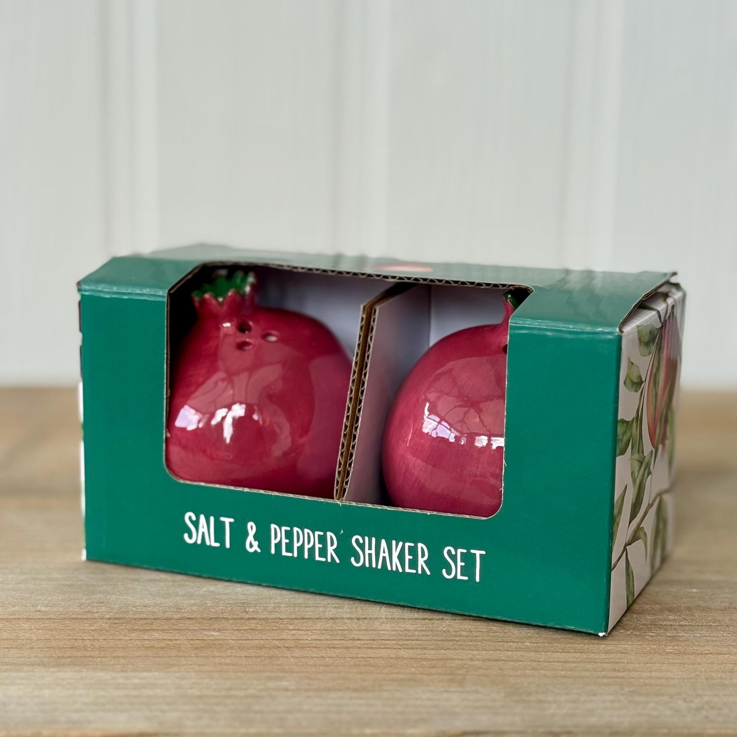 Ceramic Pomegranate Salt and Pepper Shaker Pots | Cute Ceramic Fruit Condiment Set | Unique Kitchen Decor