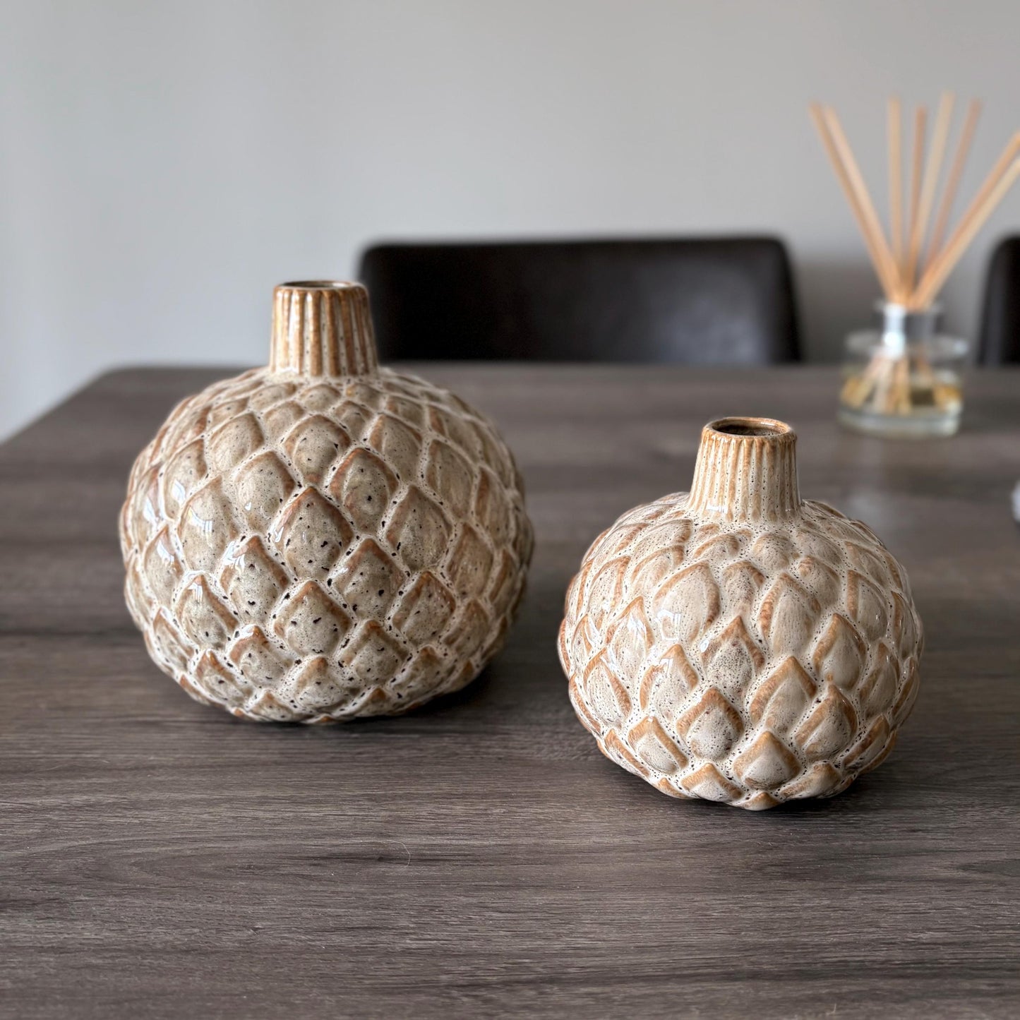 Ceramic Glazed Artichoke Vases