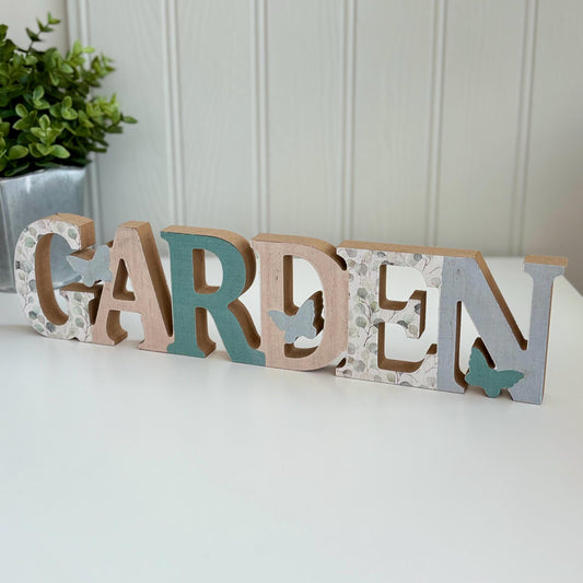 Freestanding Wooden Garden Block Sign