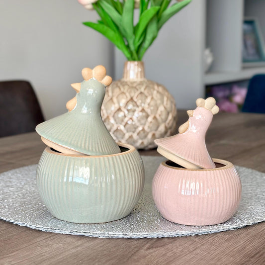 Porcelain Chicken Storage Jars