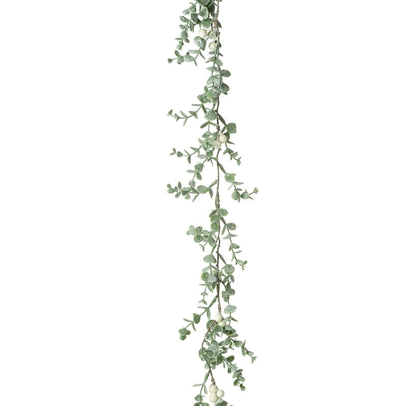 Christmas Frosted White Berry Mistletoe Garland