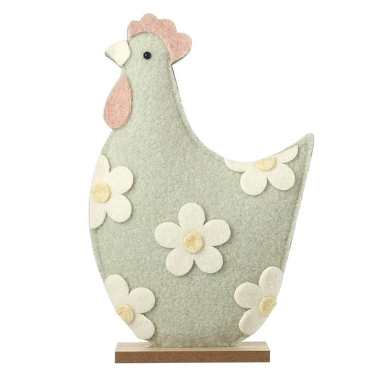 Felt Spring Floral Chicken Decorations