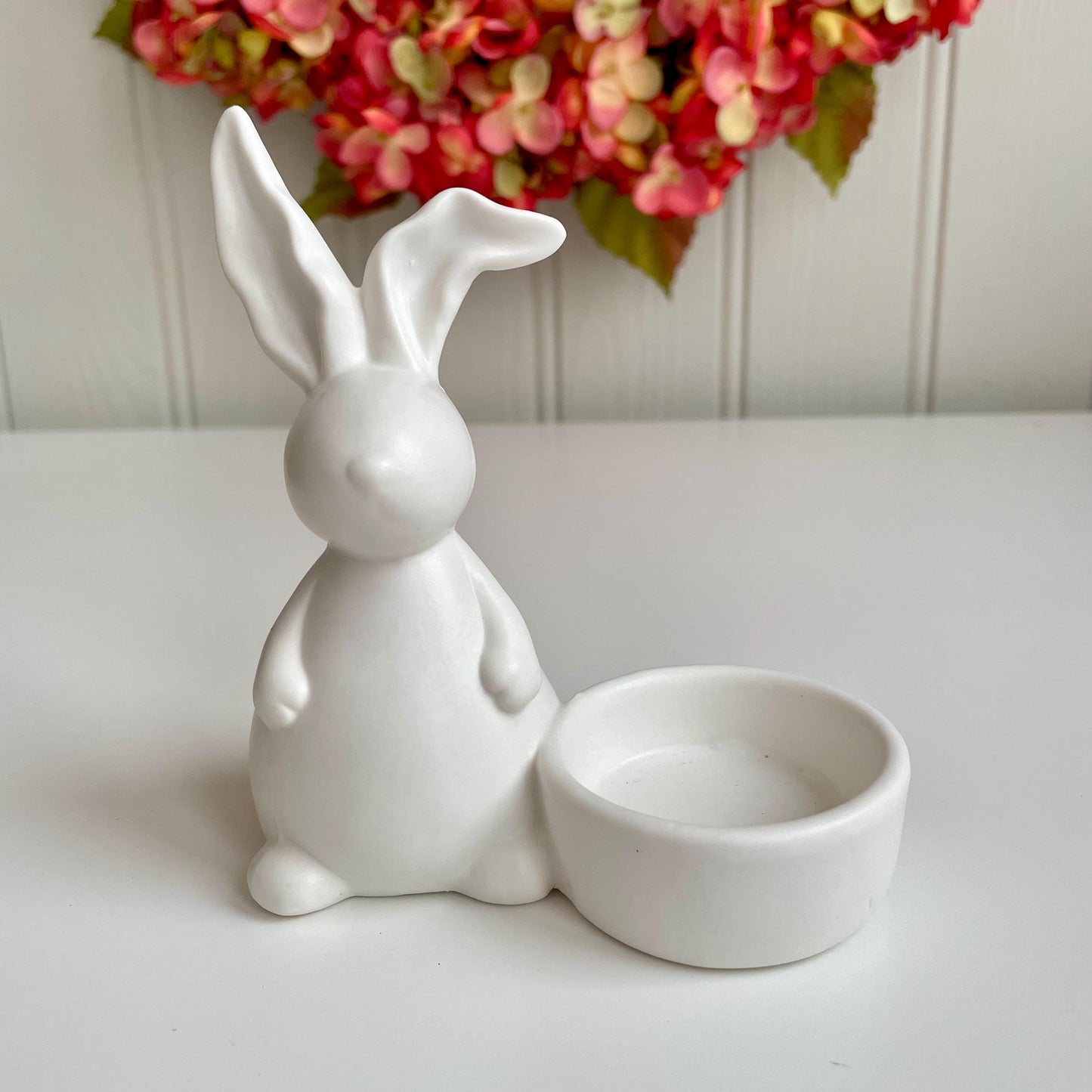 White Porcelain Rabbit Tea Light Holder