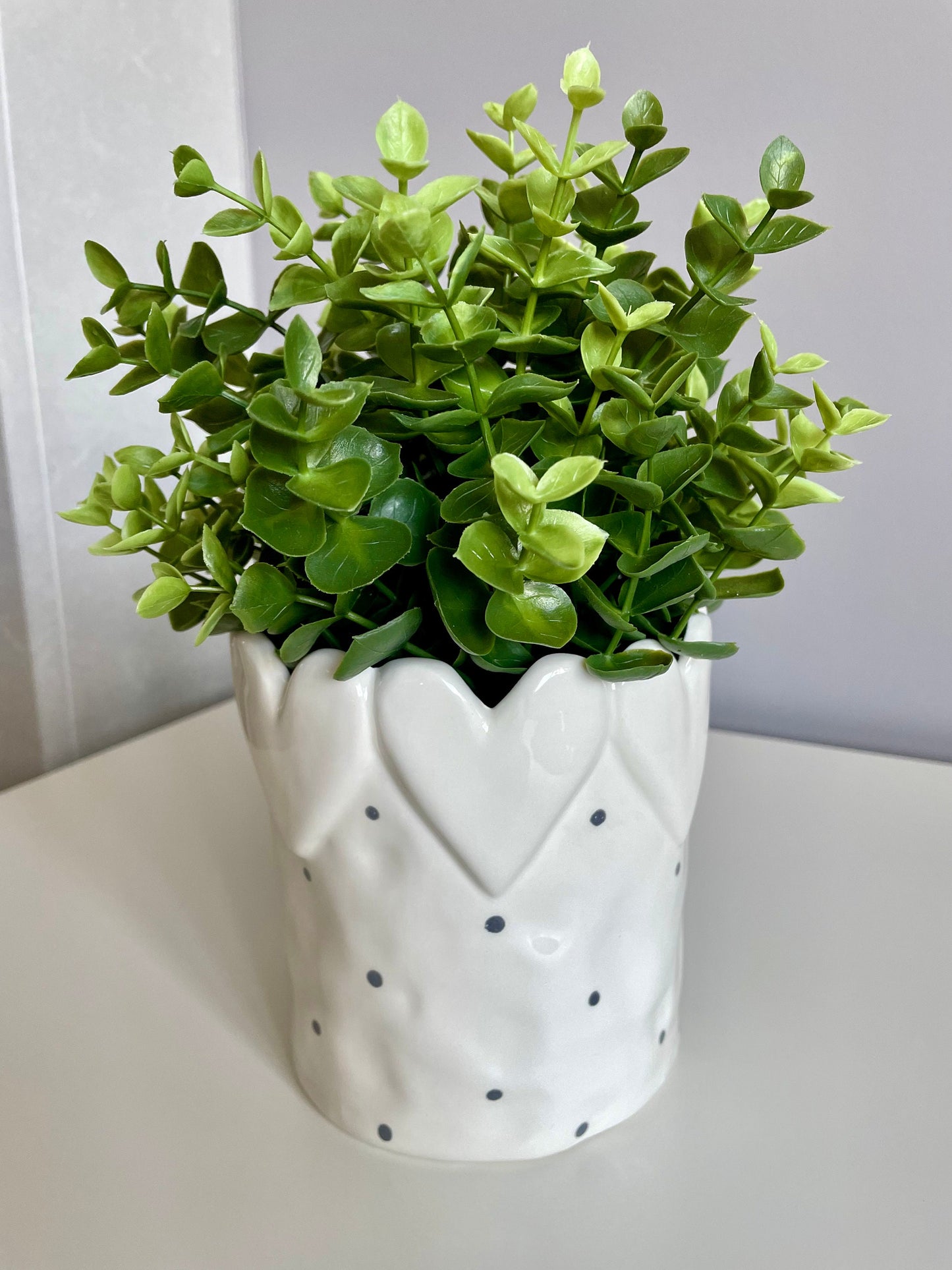 Spotty Heart Ceramic Plant Pot