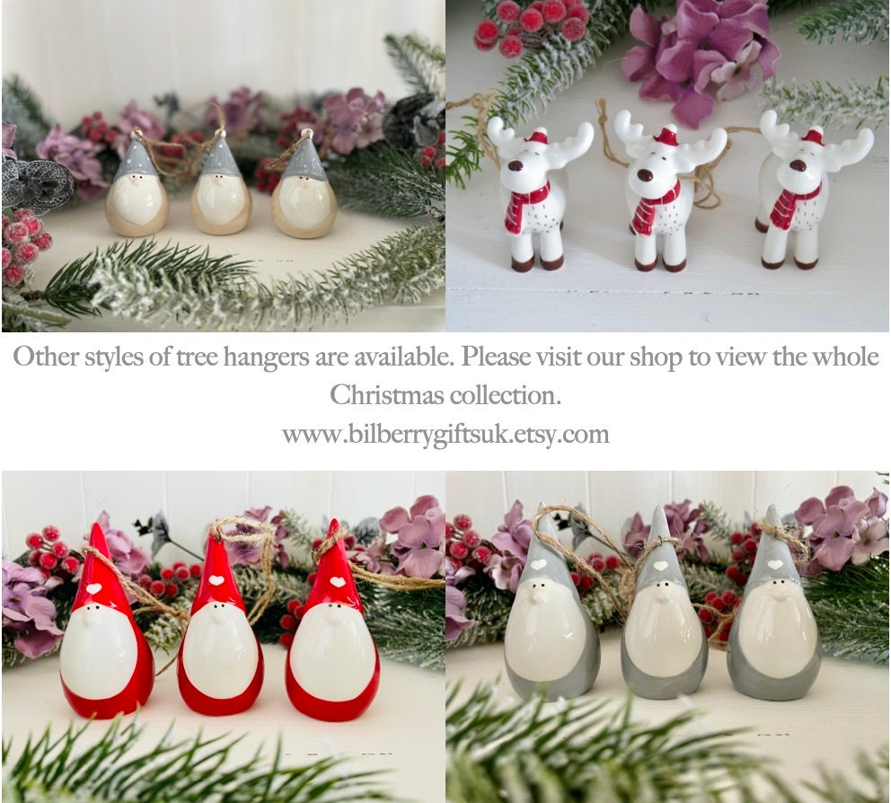 Set of Three Spotty Hat Gonk Tree Hangers