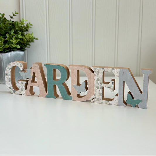 Freestanding Wooden Garden Block Sign