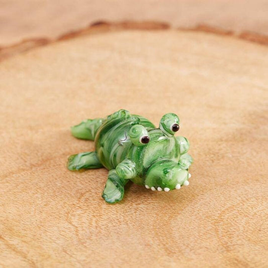 Hand Blown Miniature Glass Crocodile Figurine Collectable Ornament