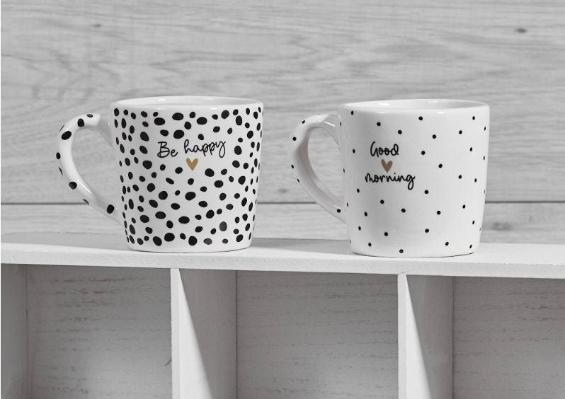 Black and White Spotty Mugs