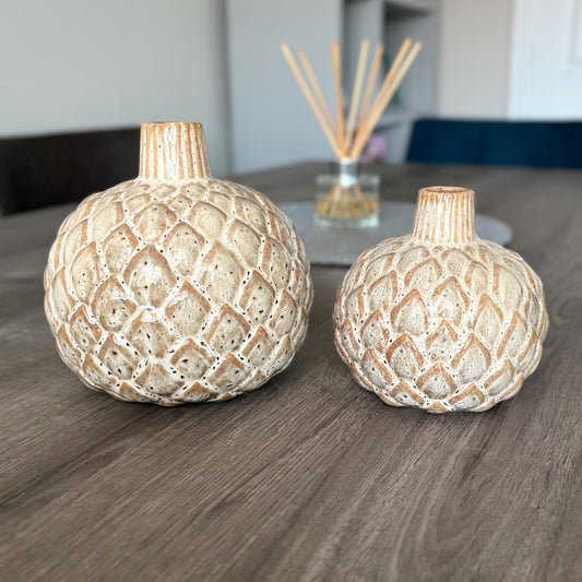 Ceramic Glazed Artichoke Vases