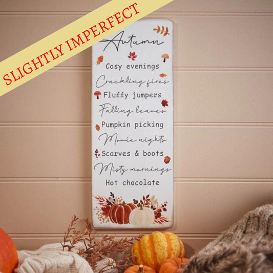 SLIGHTLY IMPERFECT Cosy Autumn Evenings Plaque Ornament
