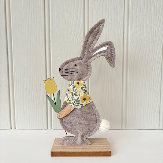 Easter Bunny with Flower Ornament