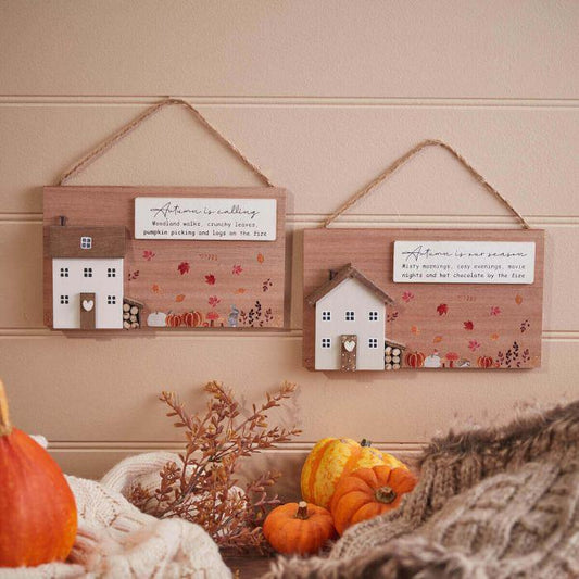 Autumn Cosy Season House Wall Plaques