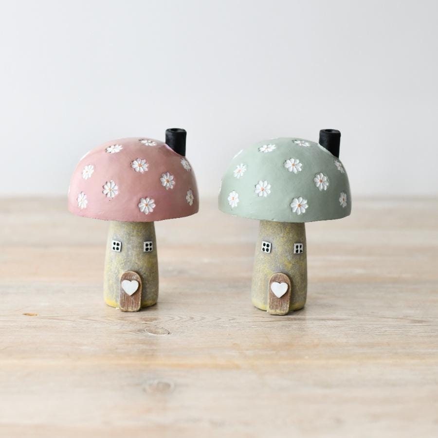 Spring Mushroom Toadstool House Ornaments