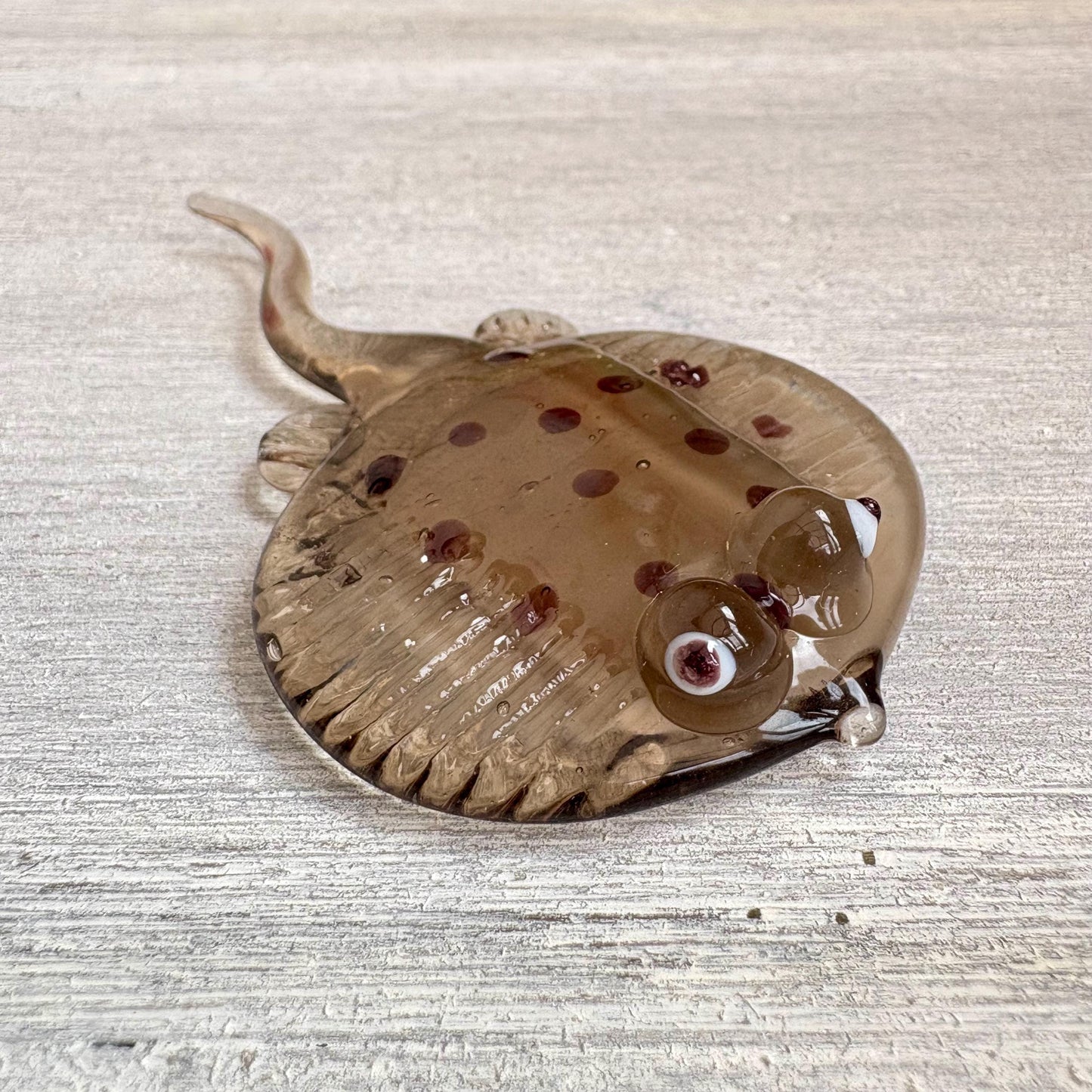 Miniature Glass Stingray Figurine Collectable Ornament with White Box