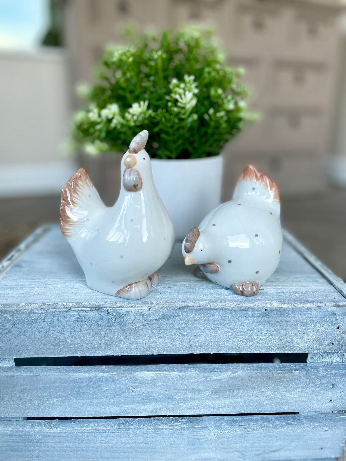 Ceramic Dotty Chicken Ornaments