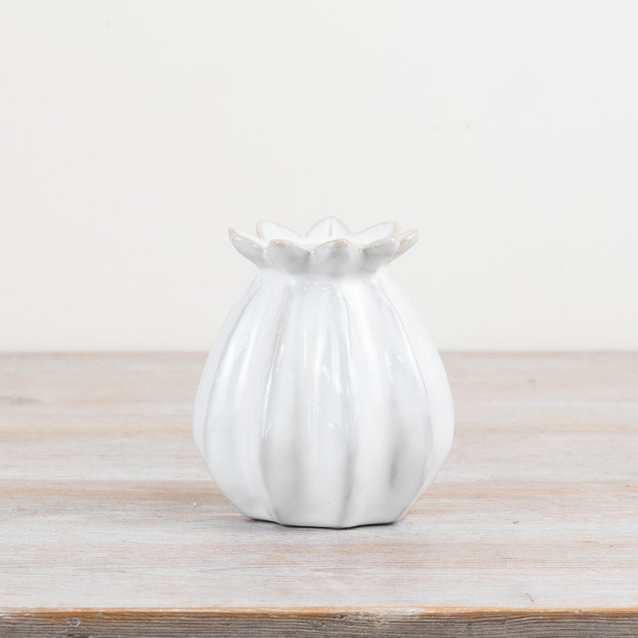 White Ceramic Pod Vases