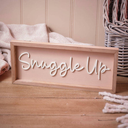 Snuggle Up Wooden Autumn Framed Wall Sign