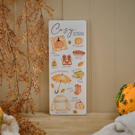 Cosy Season Autumn Pumpkin Plaque