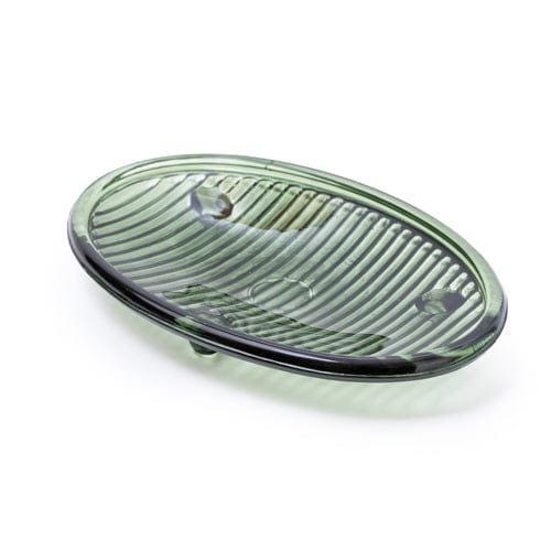 Green Ridged Glass Soap Dish | Decorative Bathroom Accessory