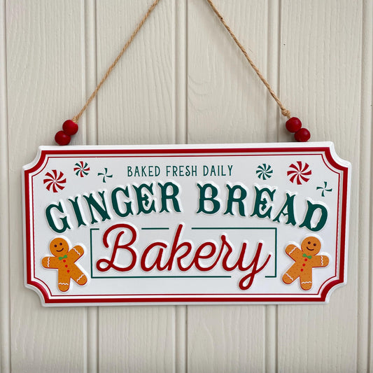 Gingerbread Bakery Hanging Christmas Sign