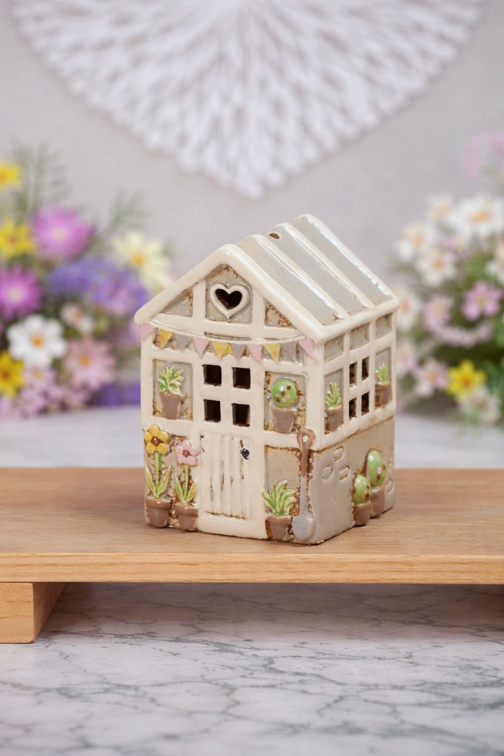 Ceramic Garden Shed & Greenhouse Tea Light Holder Ornaments