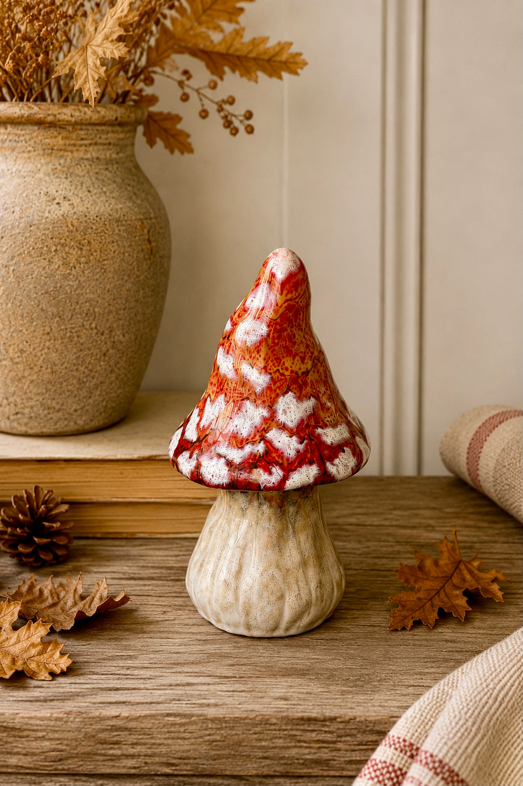 Autumn Ceramic Mushroom Toadstool Ornament