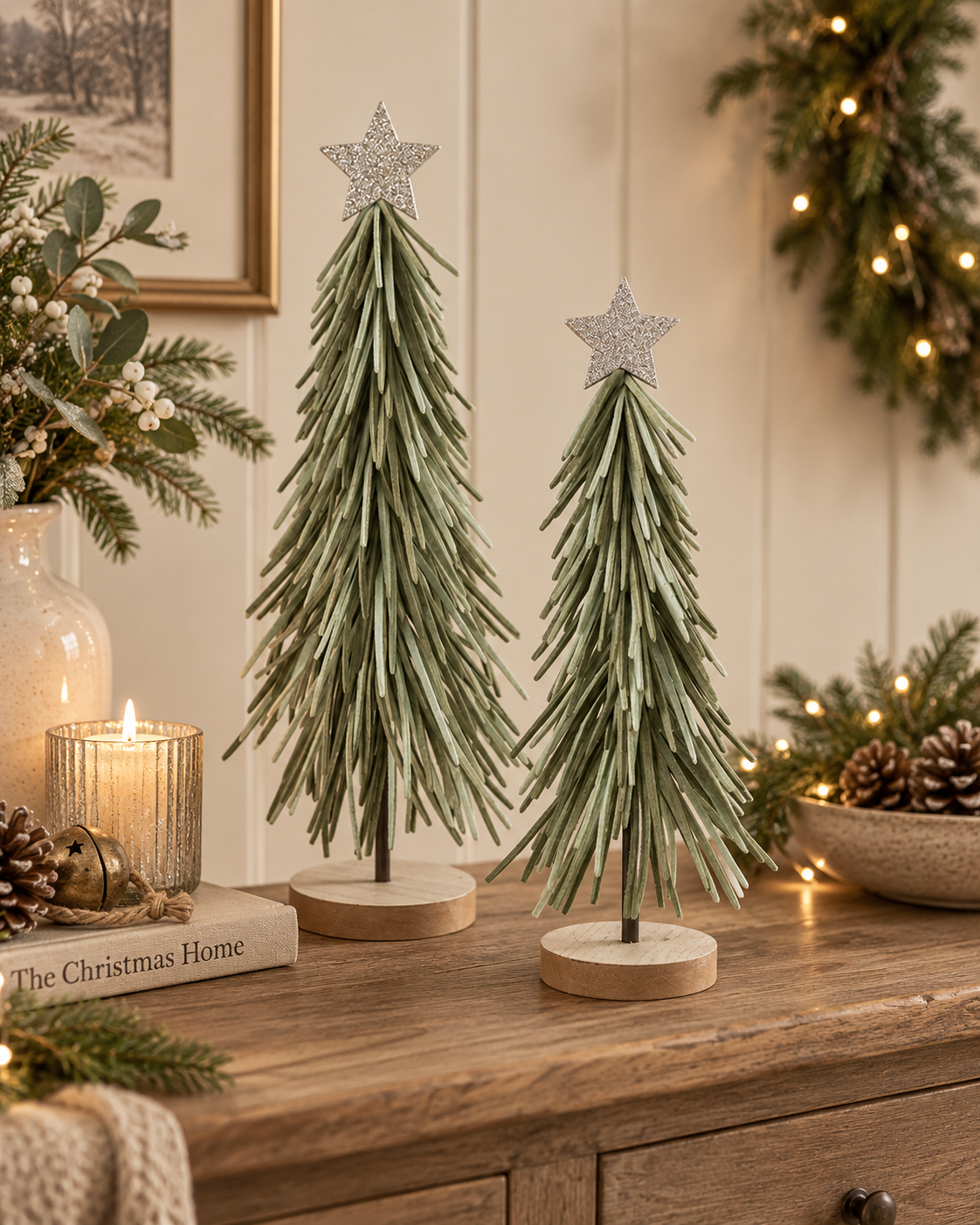Felt Long Leaf Christmas Tree Ornaments