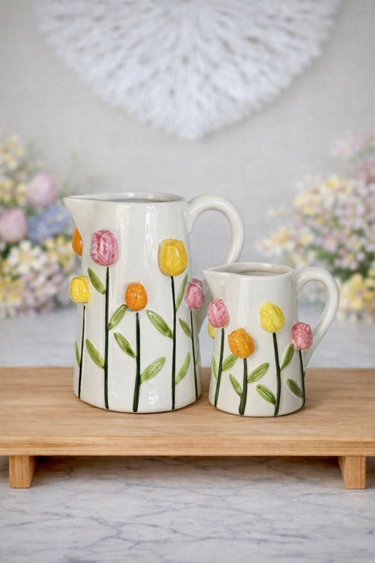 Ceramic 3D Spring Tulip Jug Vase