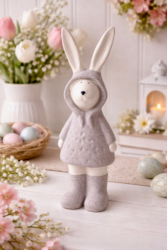 Porcelain Rabbit in Raincoat and Wellies Ornament