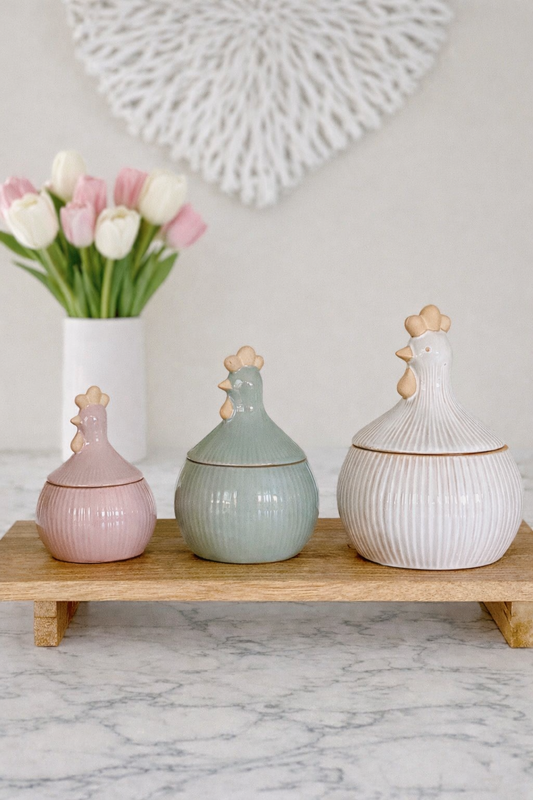 Porcelain Chicken Storage Jars