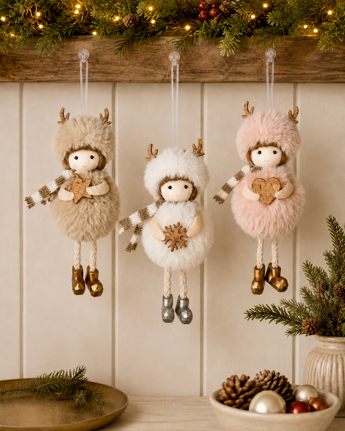 Fluffy Fairy Angel Girl Christmas Tree Hanging Decorations