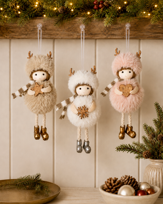Fluffy Fairy Angel Girl Christmas Tree Hanging Decorations