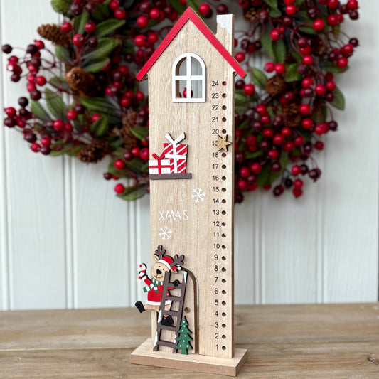 Wooden Reindeer Christmas Countdown Advent Calendar