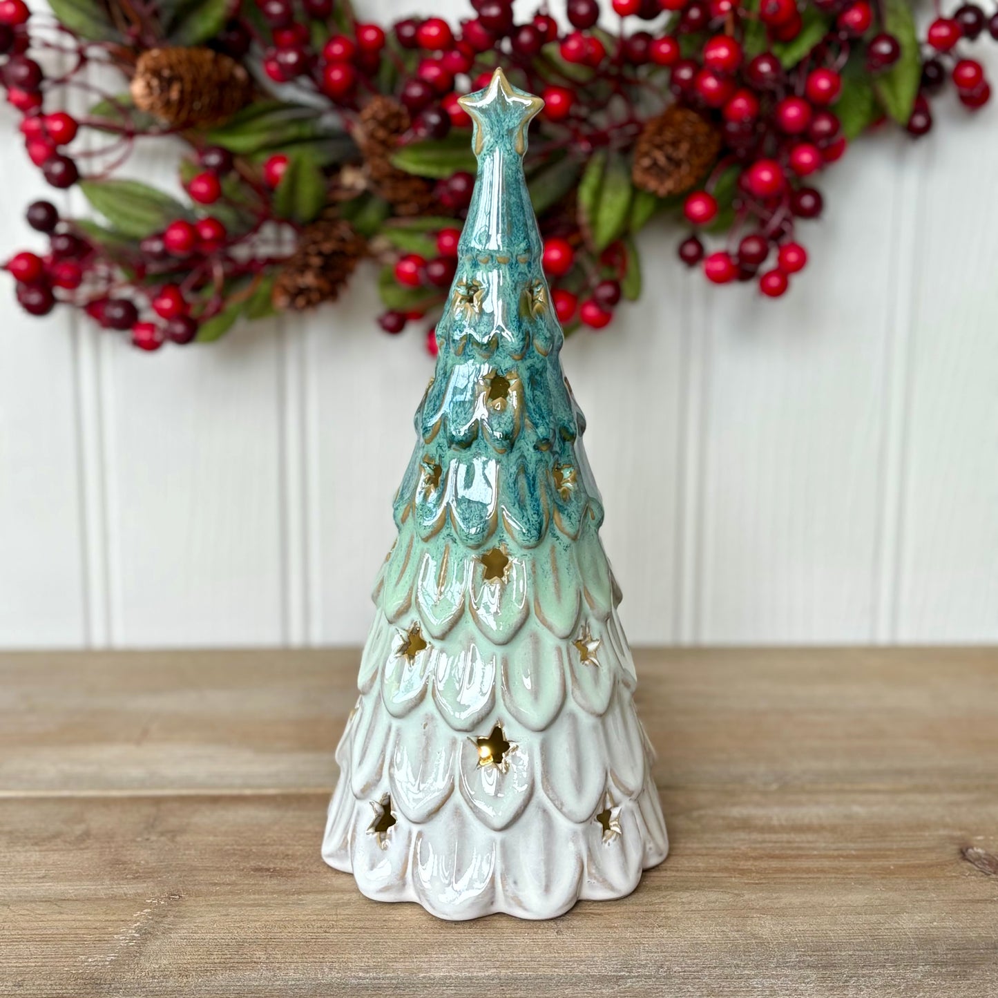 Ceramic LED Christmas House & Tree Decorations
