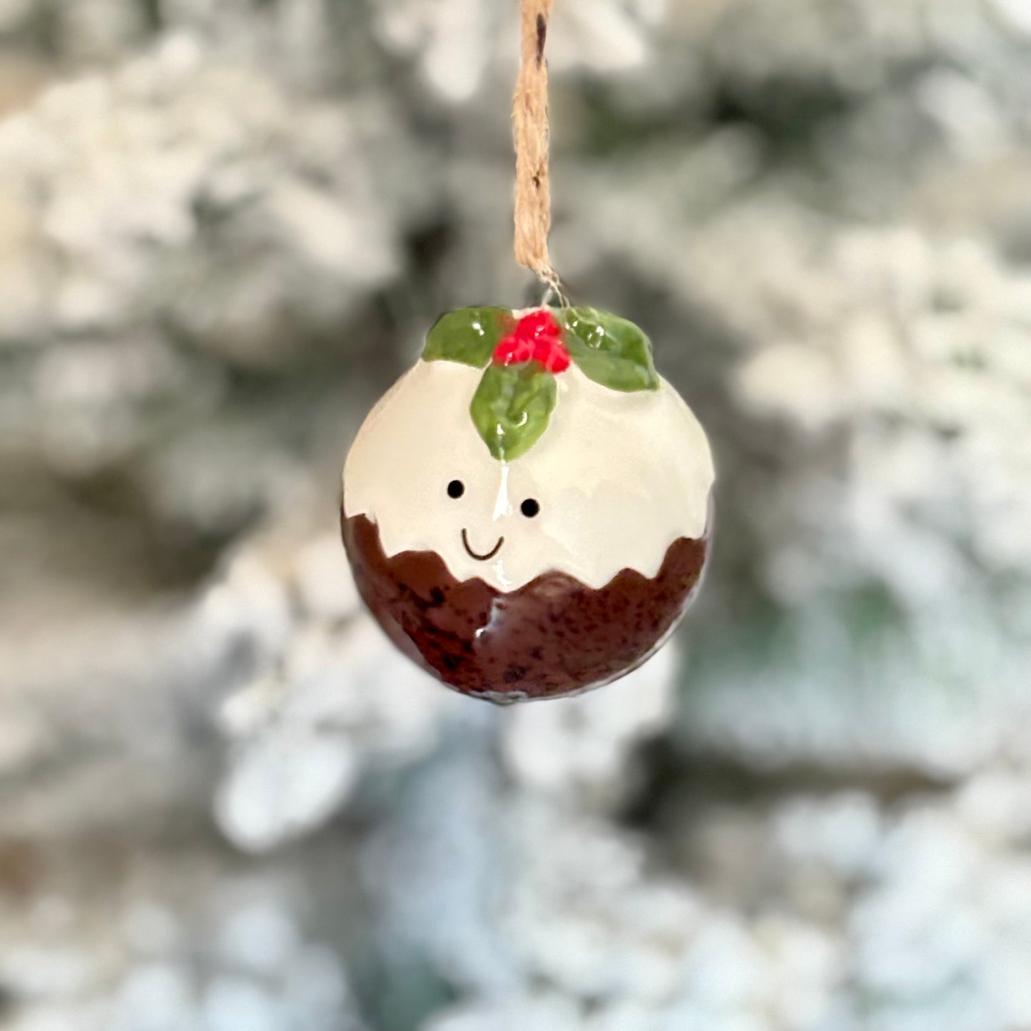 Ceramic Christmas Pudding Bauble