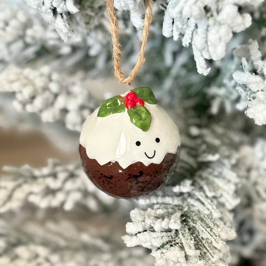 Ceramic Christmas Pudding Bauble
