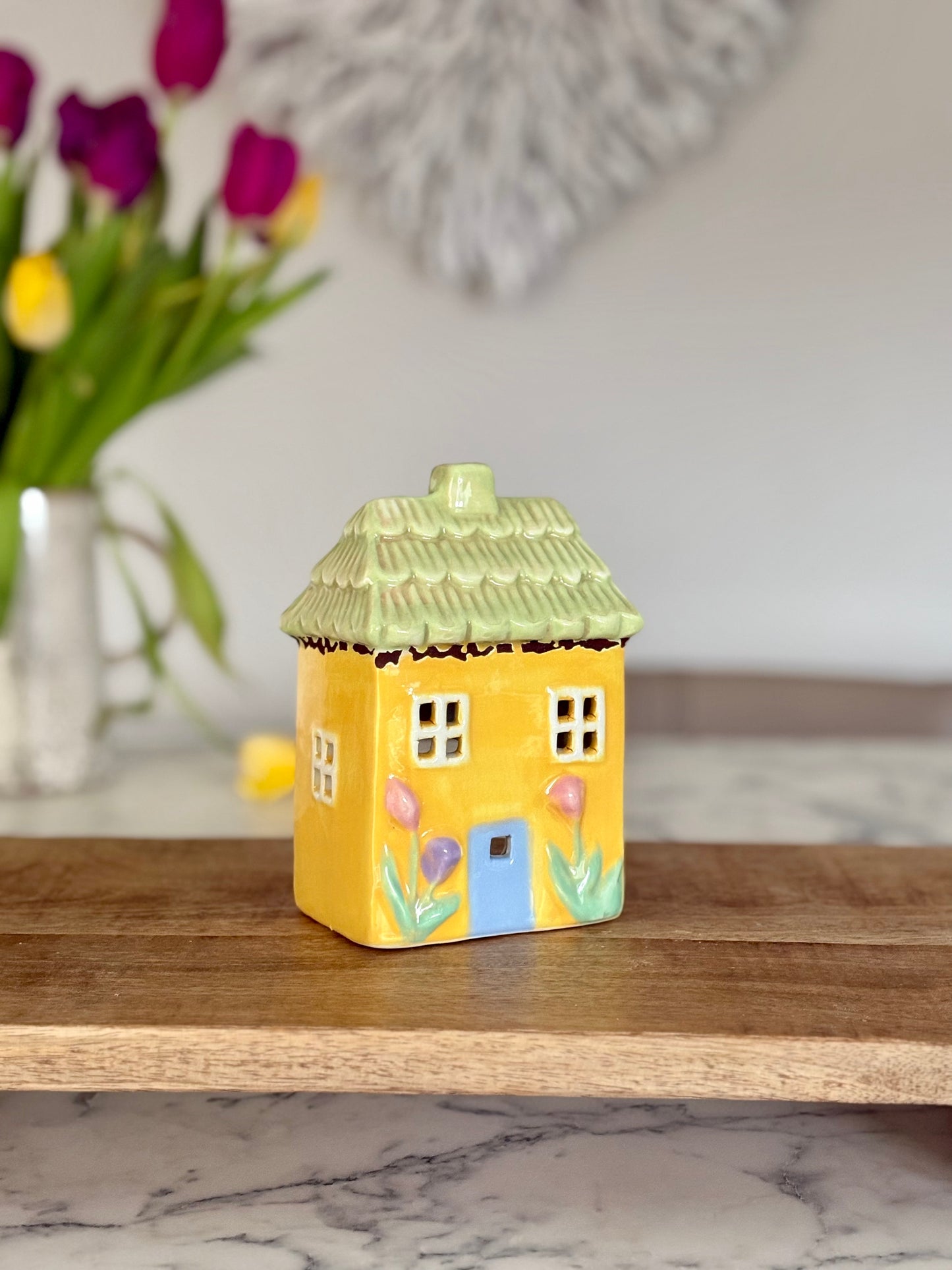Ceramic Spring House Cottage Tea Light Holder Ornaments