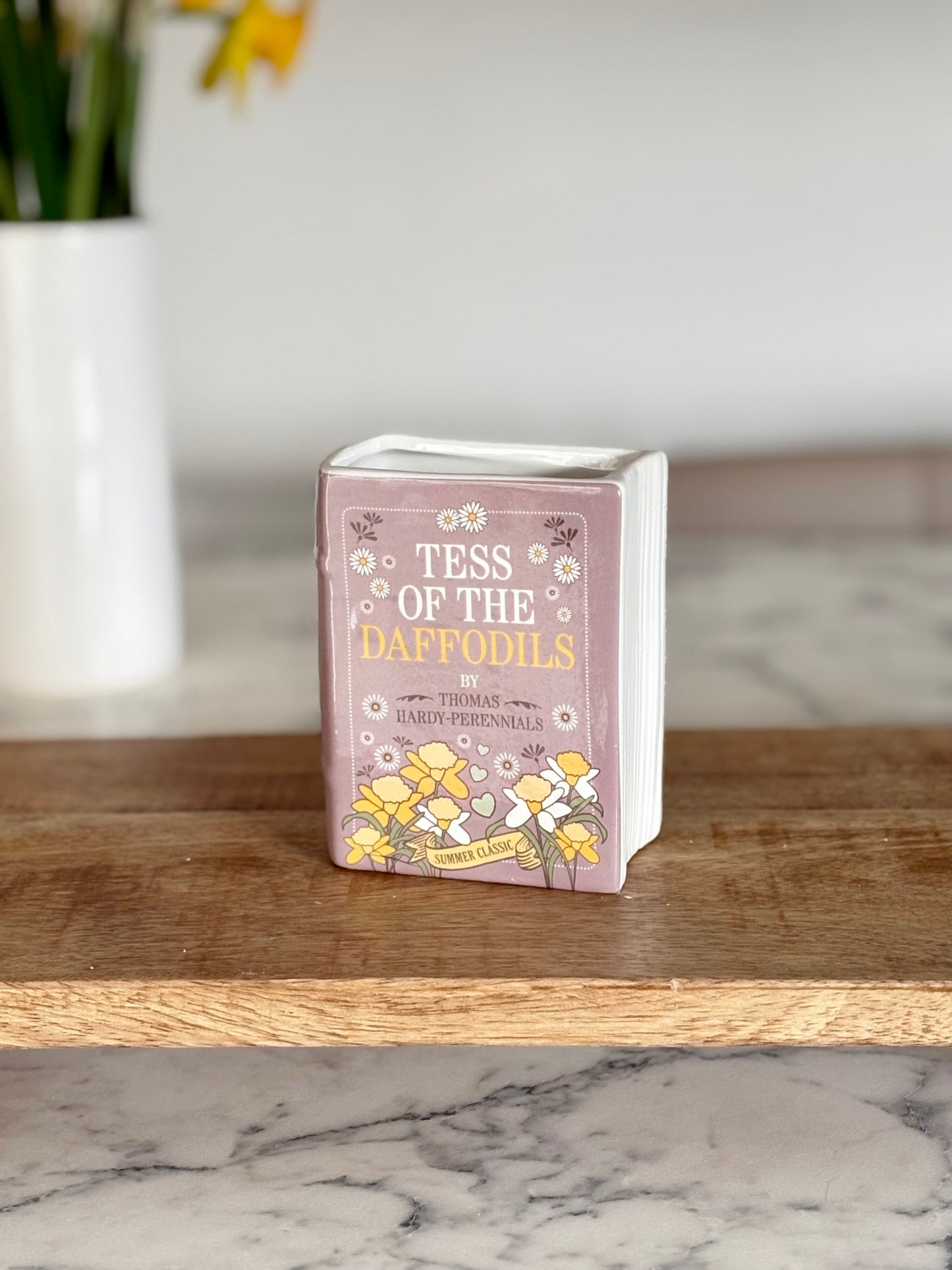 Mini Ceramic Botanical Book Vase Decorations