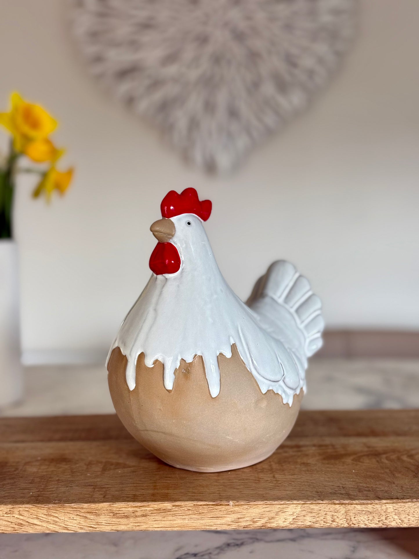 Ceramic Pastel Chicken Ornaments | Spring Hen Decorations