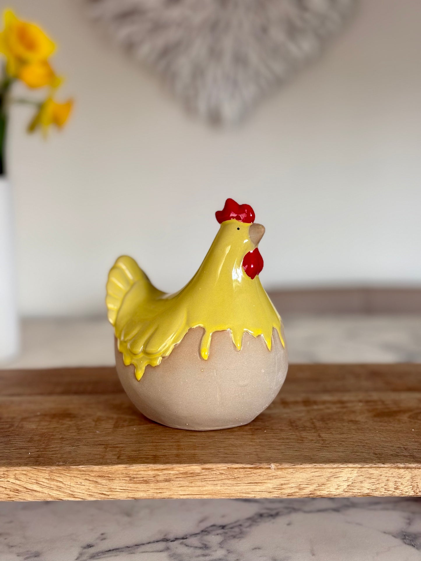 Ceramic Pastel Chicken Ornaments | Spring Hen Decorations