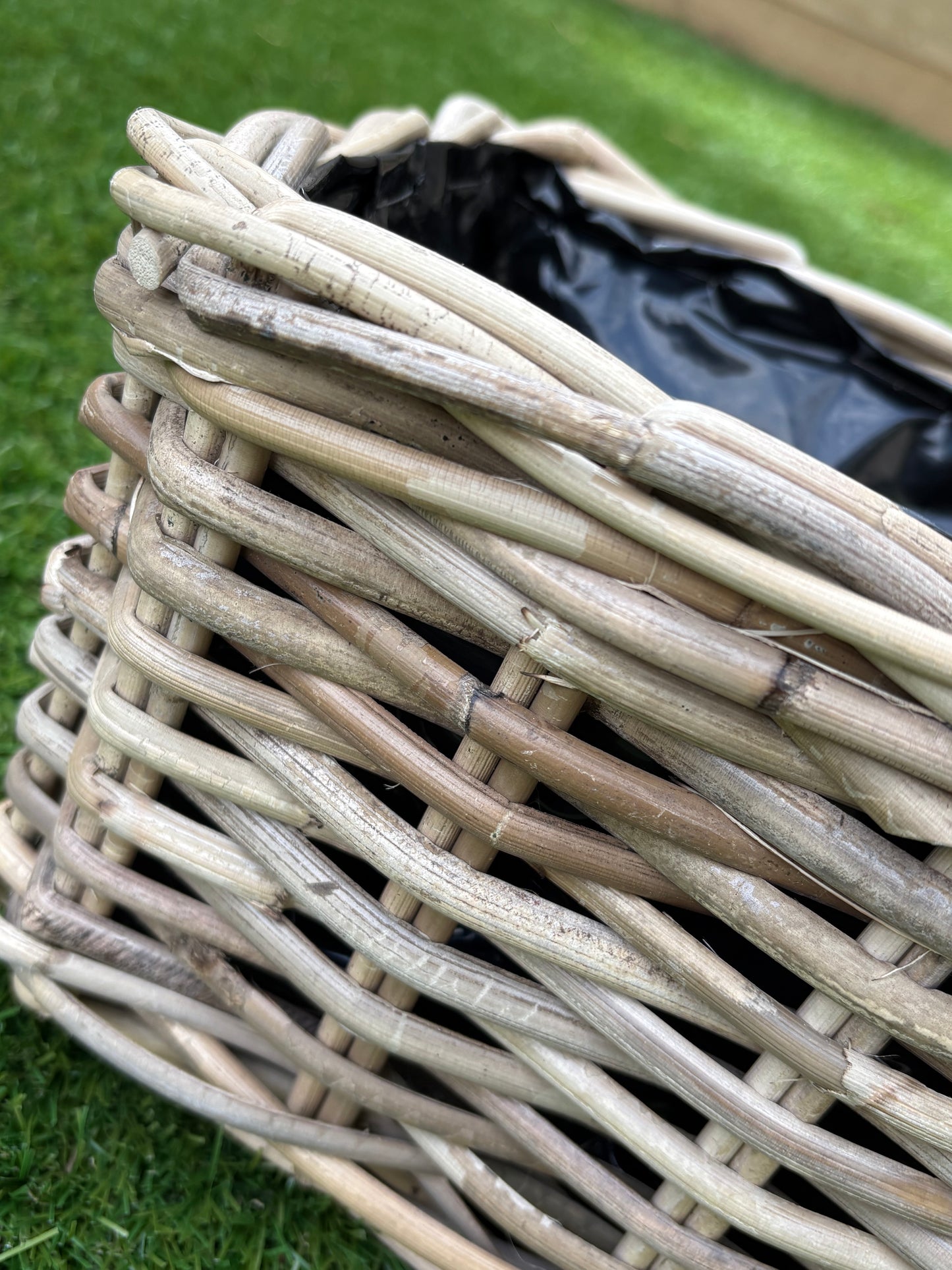 Rattan Rectangular Lined Planter Baskets