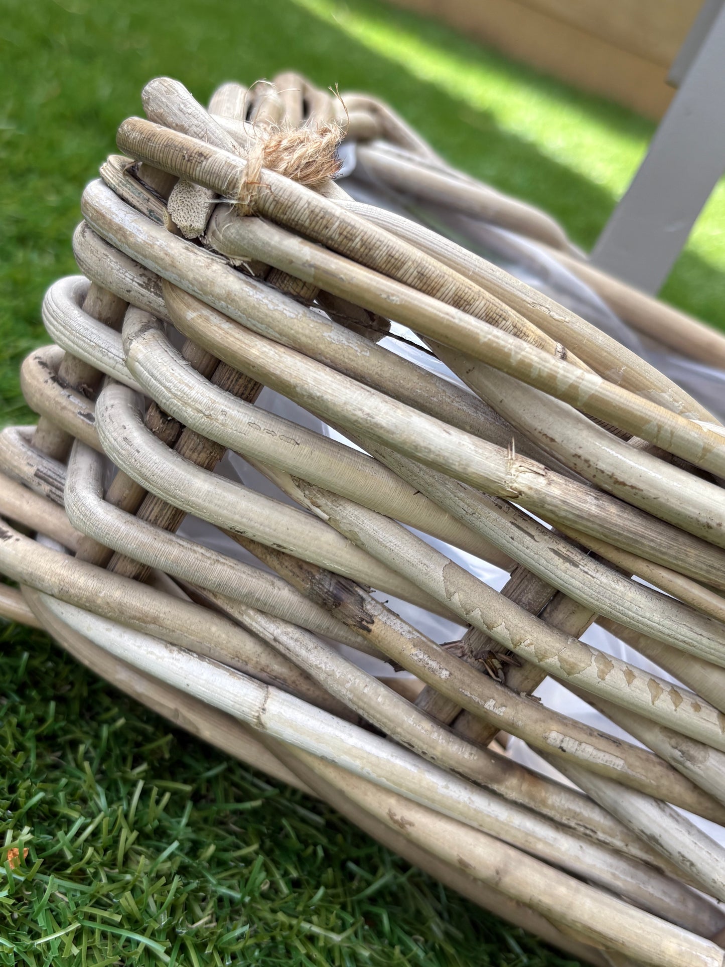 Rattan Hanging Lined Planter Basket with Hooks