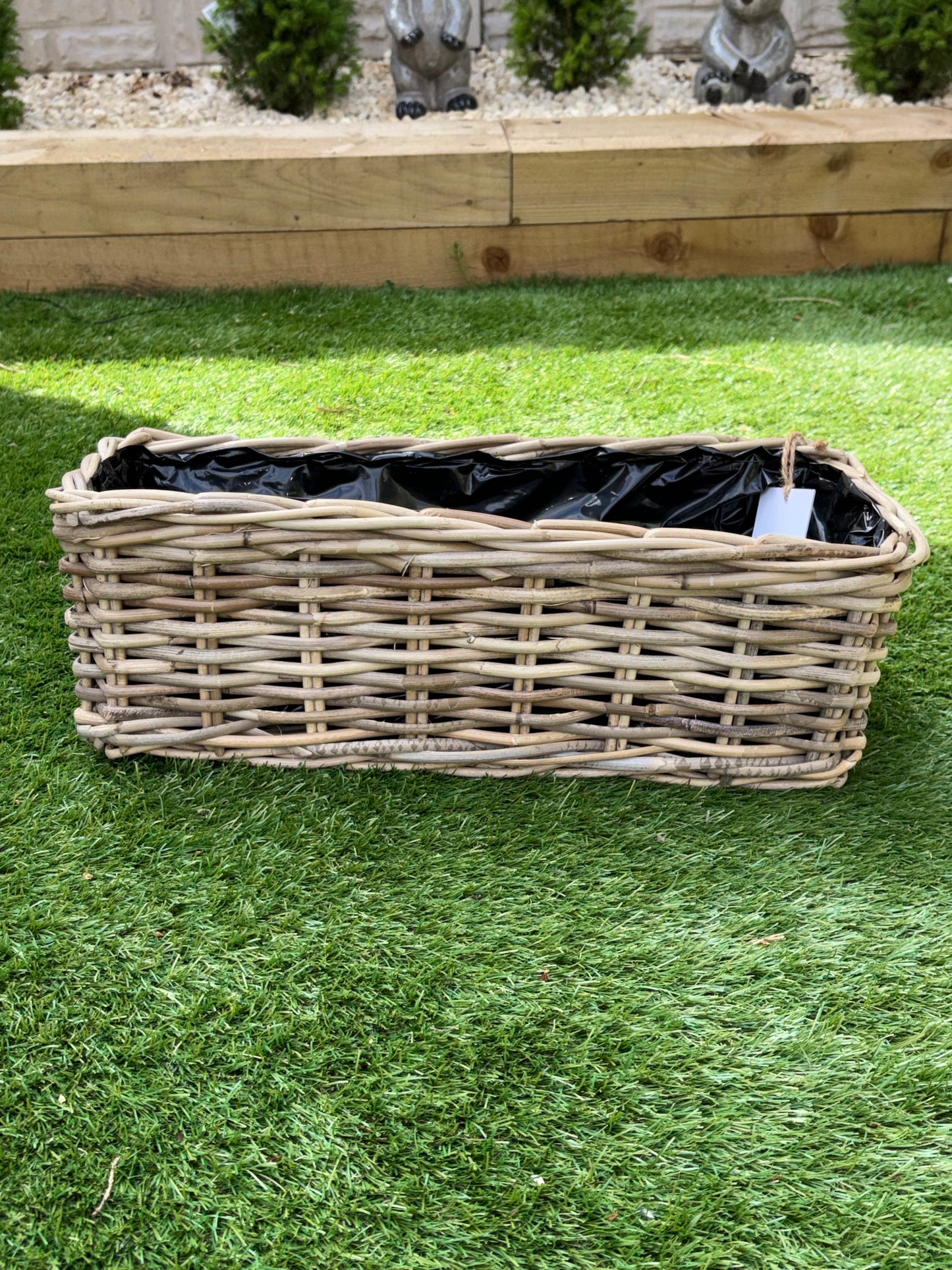 Rattan Rectangular Lined Planter Baskets